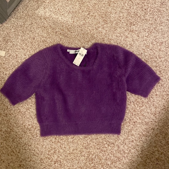 Anthropologie cropped purple sweater by Oval Square - Picture 1 of 5